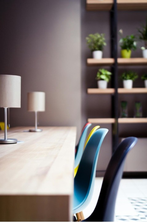 Minimal Scandinavian entry with bench and coat hooks